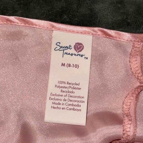 Secret Treasures Slip Dress Women M (8-10) Pink V Neck Spaghetti Strap Sleepwear - Picture 5 of 9